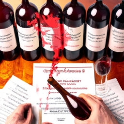 E prompt:Create an image capturing the essence of the Canadian Association of Professional Sommeliers certification application process: a sommelier pouring wine with precision, surrounded by a collection of wine bottles, a map showcasing Canadian wine regions, and a stack of application forms